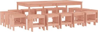 vidaXL Juego De Comedor De Jard&iacute;n 17 Pzas Madera Maciza Abeto Douglas Vidaxl