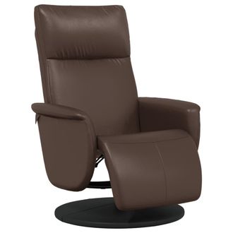 vidaXL Sill&oacute;n Reclinable Con Reposapi&eacute;s Cuero Sint&eacute;tico Marr&oacute;n Vidaxl