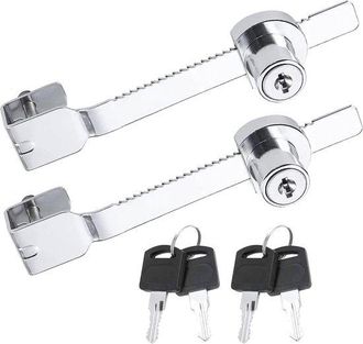No Brand Piezas Cerradura De Sierra Deslizante Con Llave, Cerradura Para Puerta De Vidrio, Cerradura De Seguridad Para Armario Con Puerta De Vidrio, Vitrina, C