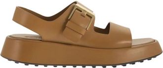 Tod's Sandalo 95L - Dames - Sandalen - Bruin - 39 1/2 EU - Leer - Schoenen
