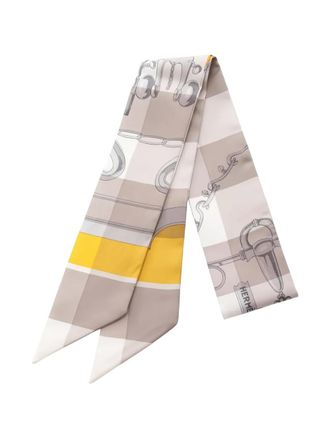 Hermès 2010 Mors et Gourmettes ribbon scarf - women - Silk - One Size - Neutrals