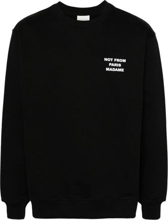 Dr&ocirc;le de Monsieur Black Sweatshirt with slogan print
