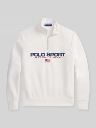 Polo Ralph Lauren Relaxed Fit Troyer aus Baumwoll-Mix in Weiss, Gr&ouml;&szlig;e XXL