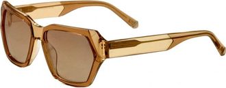 Kate Young for Tura Womens K575-GLD-55 K575 55 GLD Brianna Sunglasses - Orange - One Size