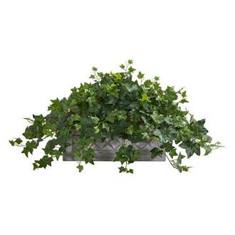 Nearly Natural Puff Ivy Artificial Plant in Stone Planter in Red at Nordstrom