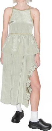 Kk Co. Peplum Wrap Apron Skirt In Sage