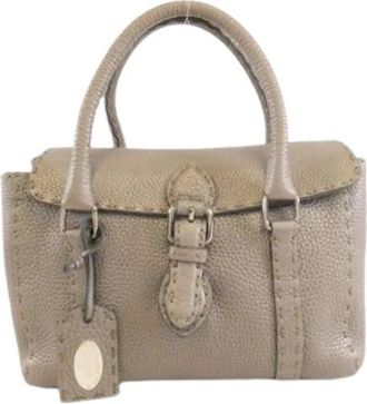 Fendi Pre-owned Handbags, female, Gray, Size: ONE SIZE Pre-owned Selleria Mini Linda Handbag