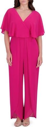 Kensie Plyr Wide Leg Jumpsuit in Raspberry at Nordstrom Rack, Size 12