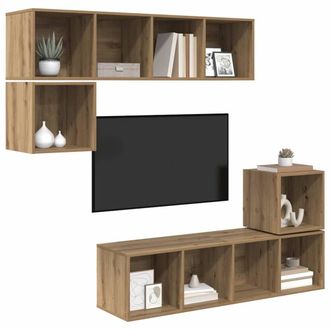 Berkfield Home Modern 4 pcs Artisan oak 37 x 37 x 142.5 cm Engineered wood in Brown