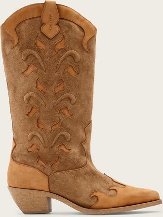 AllSaints Leather Dolly Western Boots, Size: UK7.5/US10.5/EU40.5
