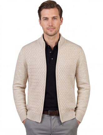 Baileys vest katoen kabelpatroon rits beige