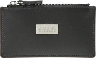 Maison Margiela Accessoires, Heren, Zwart, ONE Size, Leren kaarthouderportemonnee met numeriek logo