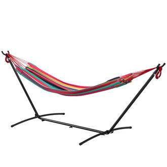 OUTSUNNY Hamaca 310x117x105 cm naranja y rojo