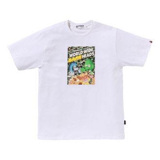 A Bathing Ape Heads Flyer Tee White 1K70-109-007-WHITE