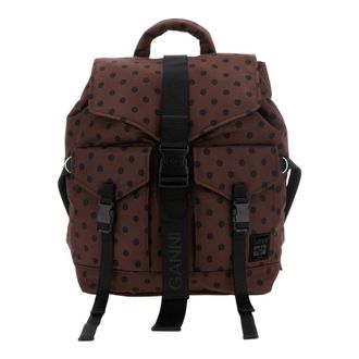 Ganni Dots Re-Tech Backpack - female - Ganni - Backpacks - Brown - ONE SIZE - Bags