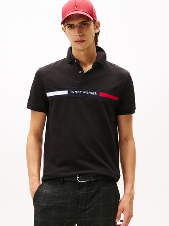 Tommy Hilfiger Poloshirt TOMMY HILFIGER HILFIGER CHEST INSERT REG POLO, Herren, Gr. XXL, schwarz, Piqu&eacute;, Obermaterial: 96% Baumwolle, 4% Elasthan, regular fit, Rippb