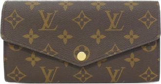 Louis Vuitton Fuchsia Marron Coated Canvas Long Wallet (Bi-Fold) (Pre-Owned)