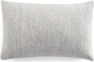 DKNY Embroidered Cotton & Linen Accent Pillow in Linen /White at Nordstrom