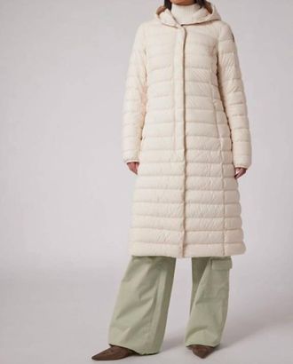 Parajumpers Omega Long Puffer Jacket In Moonbeam