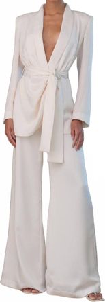 Misha Collection Liam Shawl Collar Top In Ivory