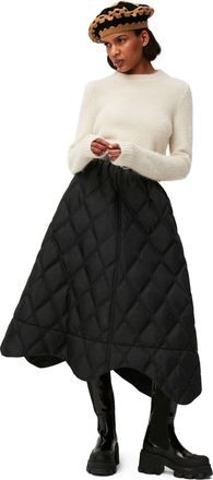 Ganni Long Sleeve Brushed Alpaca Blouse in Egret Size Large Womens