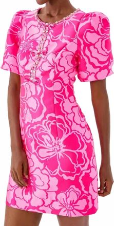 Lilly Pulitzer Womens Britnee Jacquard Shift Dress In Parigi Pink