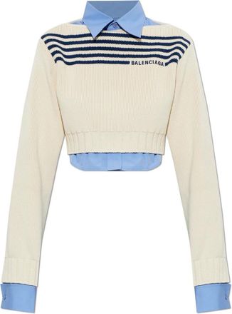 Balenciaga Dames, Truien, Beige, Maat: S Katoen