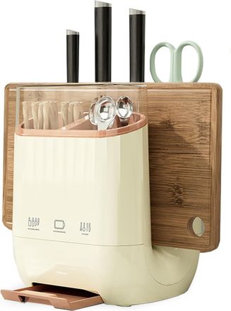 No Brand Organizador De Cubiertos Multifuncional Para Encimera De Cocina - Dise&ntilde;o De 3 Compartimentos Con Ranura Para Cuchillos - Soporte Para Cubiertos - Espa