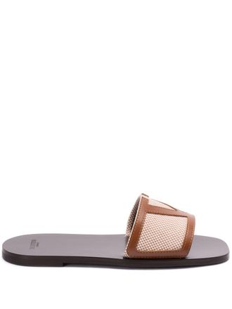 Valentino Garavani Vlogo slides - women - Cotton - 36.5 - Neutrals