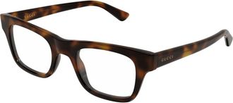 Gucci Rechthoekig Optisch Montuur - Heren - Brillen - Bruin - 50 MM - Accessoires