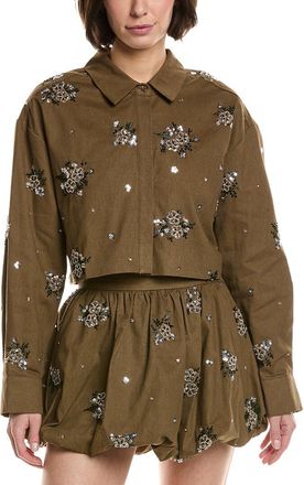 endless rose Endless Rose Sequins & Beaded Cropped Shirt