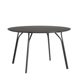 Woud Tree Tisch &Oslash; 120 cm, Tischplatte charcoal / Beine schwarz