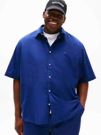 Tommy Hilfiger Big & Tall Kurzarmhemd BT-FLEX POPLIN SOLID, Herren, Gr. 4XL, N-Gr, blau (preppy navy), Web, Obermaterial: 100% Baumwolle, TOMMY HILFIGER BIG & TALL, unifarben, 