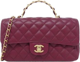 Chanel Pre-owned Lamslederen Schoudertas - Dames - Vintage Handtas - Rood - ONE Size - Leer - Vintage