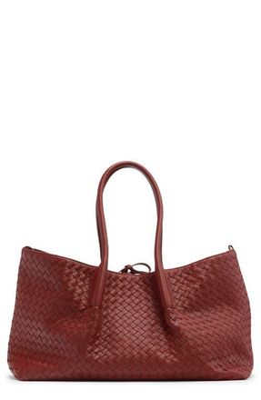 Bottega Veneta Leather & Suede Reversible Tote in 8806 Rust/Deep Mahogany at Nordstrom