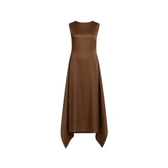 Alberta Ferretti Alberta Ferretti, Gowns, female, Brown, Size: 2XL Long Silk Organza Dress
