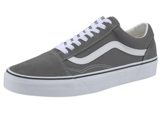 Vans Sneaker VANS Old Skool, Damen, Gr. 38,5, grau, Leder, Textil, kontrastfarbene Details, Schuhe Sneaker, aus textilem Canvas-Material