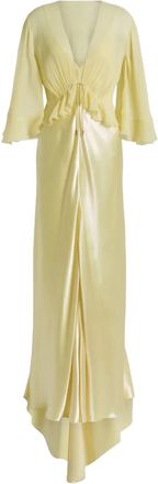 Alberta Ferretti ruffled long dress - women - Viscose - 38 - Yellow