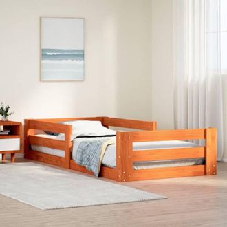 vidaXL Vidaxl - Estructura De Cama Sin Colch&oacute;n Madera Maciza Marr&oacute;n 75x190 Cm