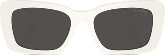 Miu Miu Eyewear logo-plaque square-frame sunglasses - women - Acetate - One Size - White