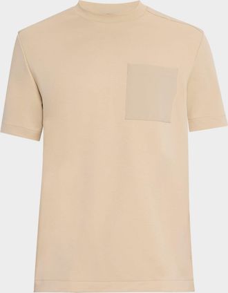 BOSS Mens Taut Oversized-Pocket Crewneck T-Shirt