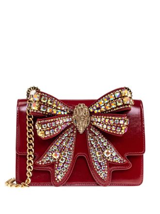 Kurt Geiger Kleine Shoreditch Bow verfraaide tas - Rood