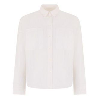 Maison Kitsun&eacute; Shirts, female, White, Size: 2XS Striped Double Pocket Shirt