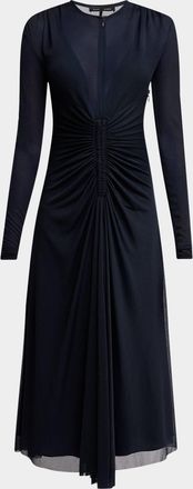 Proenza Schouler Kerstin Ruched Crepe Jersey Midi Dress