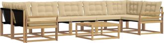 vidaXL Conjunto De Sof&aacute;s De Exterior 8 Uds. Y Beige Vidaxl