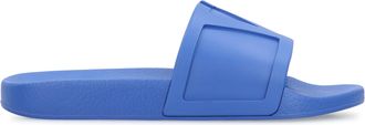 Valentino Garavani Mens Valentino Coolside Rubber Slides Blue Flip Flops &