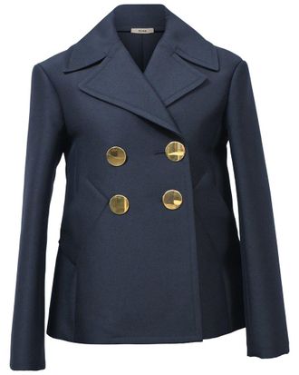 Celine Celine Double-Breasted Peacoat, Size Fr, 36 (Authentic Pre-Loved)