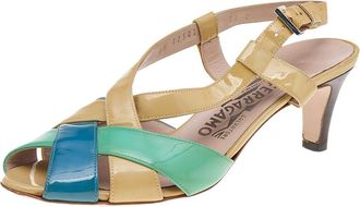Ferragamo Multicolor Patent Leather Sandals