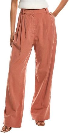 Brunello Cucinelli Tawny Orange Wide-Leg Trousers, Brand Size 42 (US Size 8)