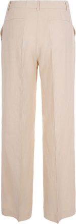 P.A.R.O.S.H. Womens Palazzo Trousers Sabbia Sand Viscose Linen